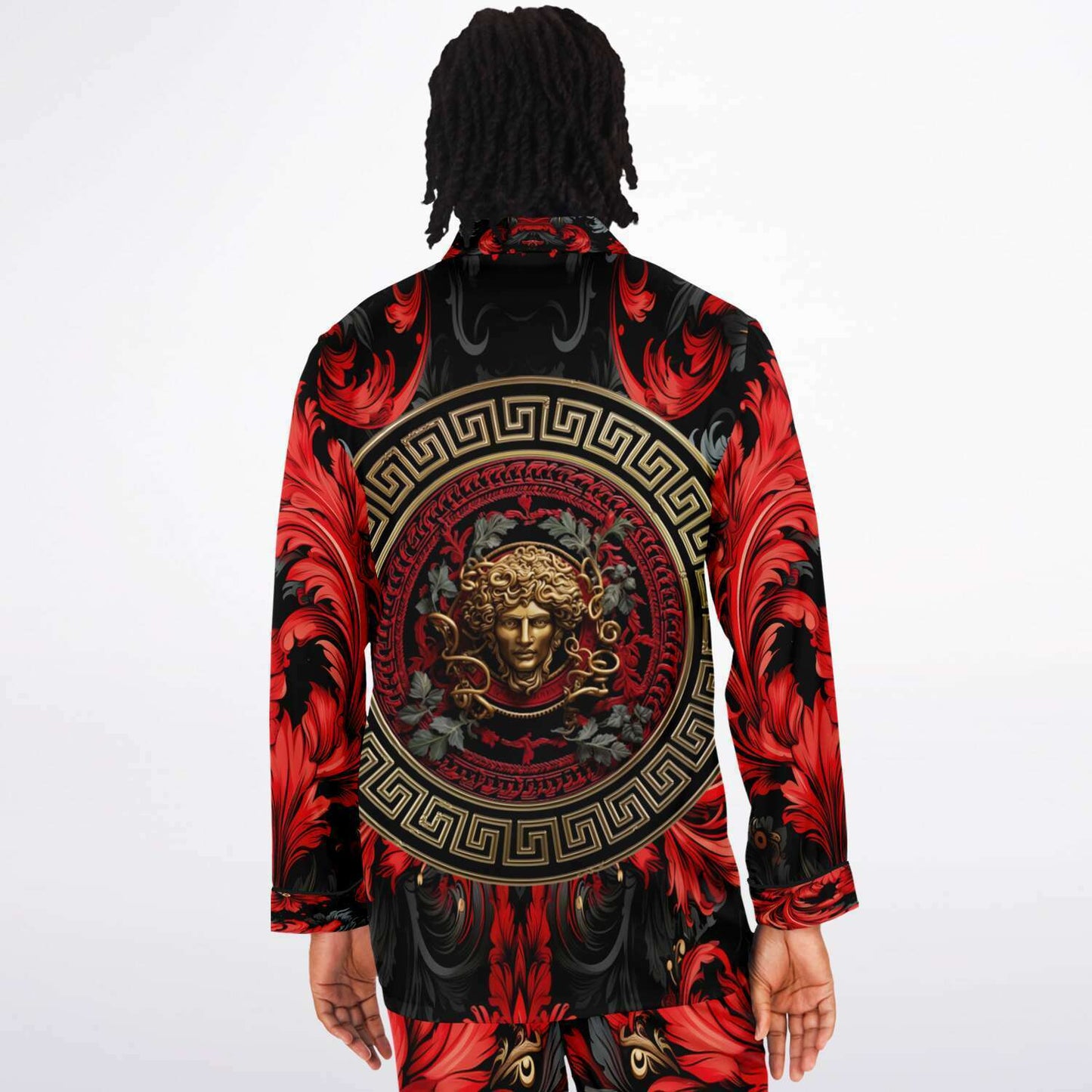 Men's Satin Pajamas - AOP