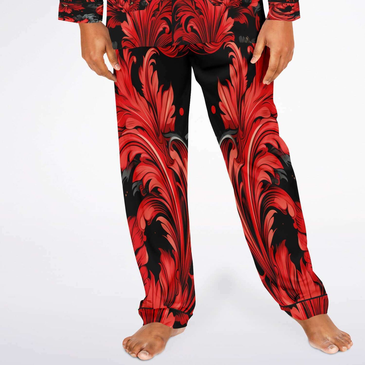 Men's Satin Pajamas - AOP