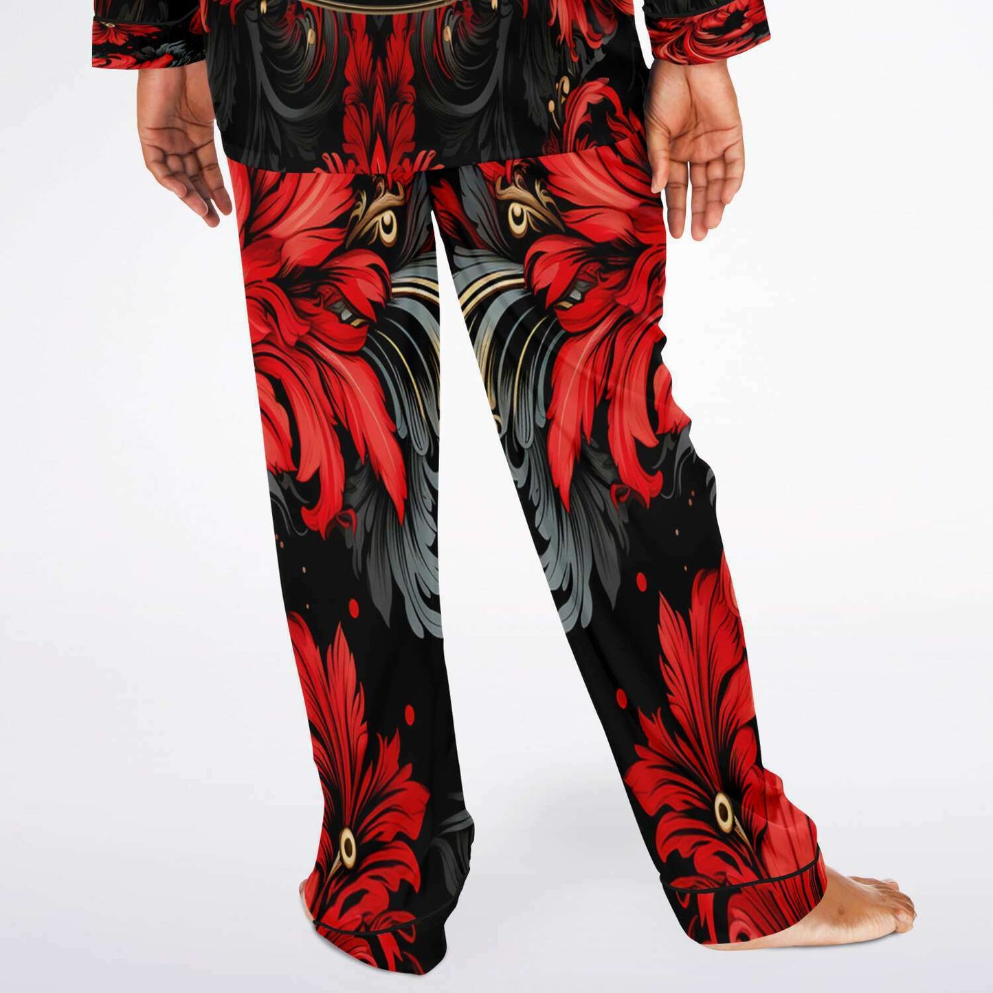 Men's Satin Pajamas - AOP