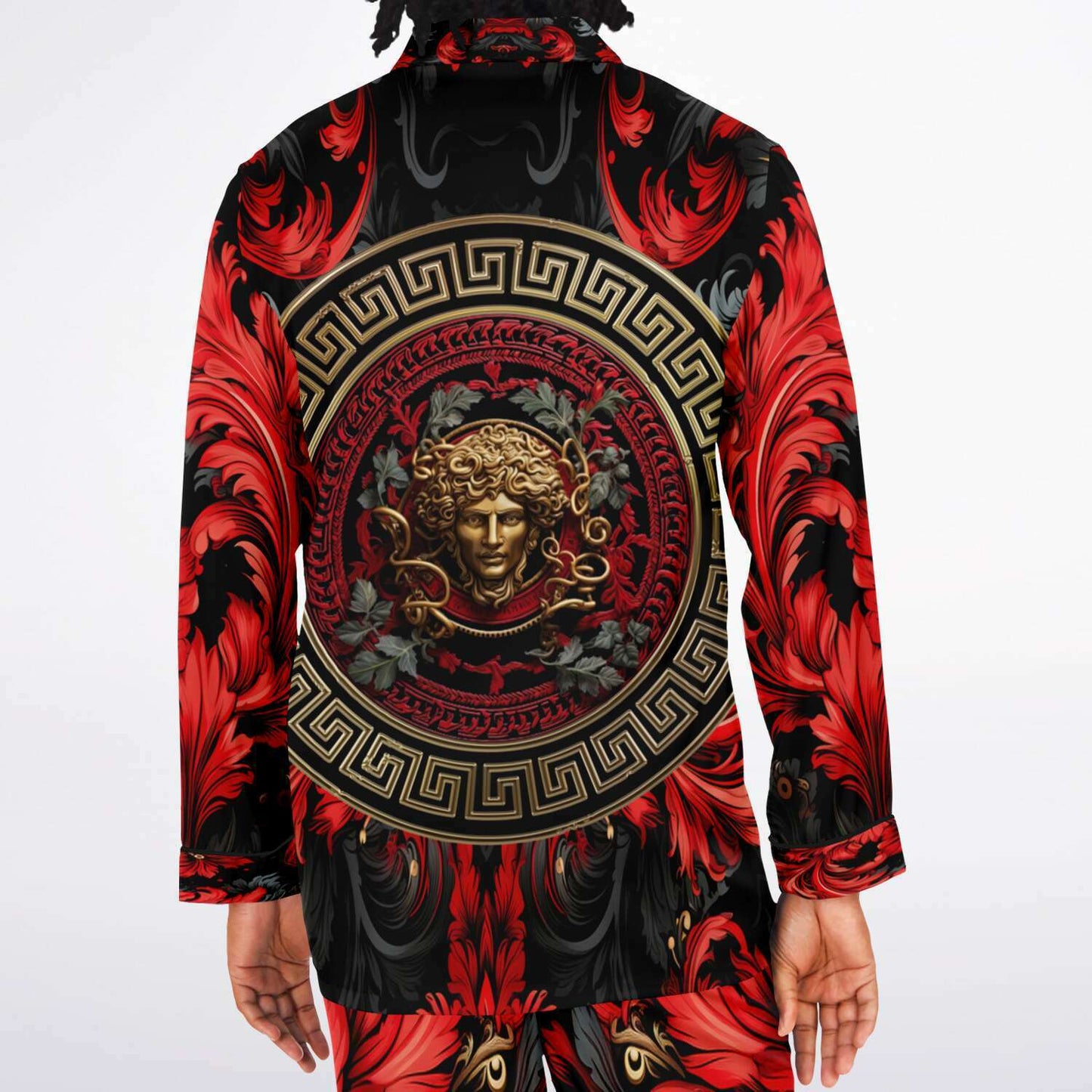 Men's Satin Pajamas - AOP
