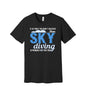 Skydiving Is Probably Not for You graphic on a black Bella+Canvas 3001 tee