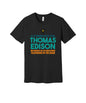Television in the Dark graphic on a black Bella+Canvas 3001 tee