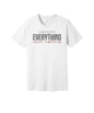 Resist Everything Except Temptation graphic on a white Bella+Canvas 3001 tee