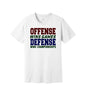 Defense Wins Championships graphic on a white Bella+Canvas 3001 tee