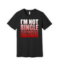Romantically Challenged graphic on a black Bella+Canvas 3001 tee