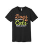 Cats Have Staff graphic on a black Bella+Canvas 3001 tee