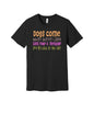 Cats Take a Message graphic on a black Bella+Canvas 3001 tee