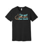 Time With a Cat Is Never Wasted graphic on a black Bella+Canvas 3001 tee