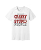 Violent Reaction to Stupid graphic on a white Bella+Canvas 3001 tee