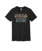 Repel With Attitude graphic on a black Bella+Canvas 3001 tee