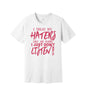 Haters Are Like AM Radio graphic on a white Bella+Canvas 3001 tee
