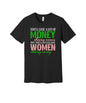 Chasing Money graphic on a black Bella+Canvas 3001 tee