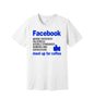 Coffee and Facebook Hypocrisy graphic on a white Bella+Canvas 3001 tee