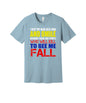 Head High and Smile graphic on a light blue Bella+Canvas 3001 tee