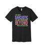 Intelligent Beyond Imagination graphic on a black Bella+Canvas 3001 tee