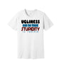 Stupidity Is Forever graphic on a white Bella+Canvas 3001 tee