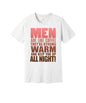 Men Like Coffee graphic on a white Bella+Canvas 3001 tee
