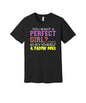 Perfect Girl graphic on a black Bella+Canvas 3001 tee