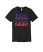 Seven Days Without Football graphic on a black Bella+Canvas 3001 tee