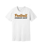Football Enough Said graphic on a white Bella+Canvas 3001 tee