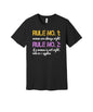 Women Are Always Right graphic on a black Bella+Canvas 3001 tee
