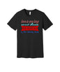 Marriage Is the Alarm Clock graphic on a black Bella+Canvas 3001 tee