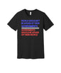 Governments and Their People graphic on a black Bella+Canvas 3001 tee