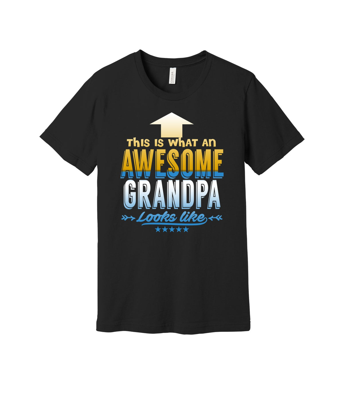 Awesome Grandpa graphic on a black Bella+Canvas 3001 tee