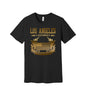 Los Angeles Where My Story Begins graphic on a black Bella+Canvas 3001 tee