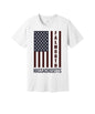 Falmouth Massachusetts graphic on a white Bella+Canvas 3001 tee