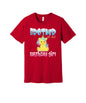 Brother of the Birthday Girl graphic on a red Bella+Canvas 3001 tee