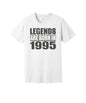 Legends Born in 1995 graphic on a white Bella+Canvas 3001 tee