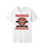 Married to a Mechanic graphic on a white Bella+Canvas 3001 tee