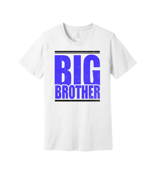 Big Brother graphic on a white Bella+Canvas 3001 tee