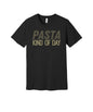 Pasta Kind of Day graphic on a black Bella+Canvas 3001 tee