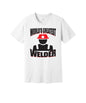 World's Greatest Welder graphic on a white Bella+Canvas 3001 tee