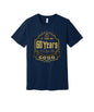 Sixty Years to Look This Good graphic on a navy Bella+Canvas 3001 tee