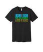 Teacher for Money and Fame graphic on a black Bella+Canvas 3001 tee