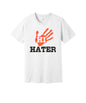 Hi Hater graphic on a white Bella+Canvas 3001 tee