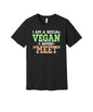 Social Vegan graphic on a black Bella+Canvas 3001 tee