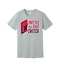 Don't Flip My Bitch Switch graphic on a solid athletic gray Bella+Canvas 3001 tee