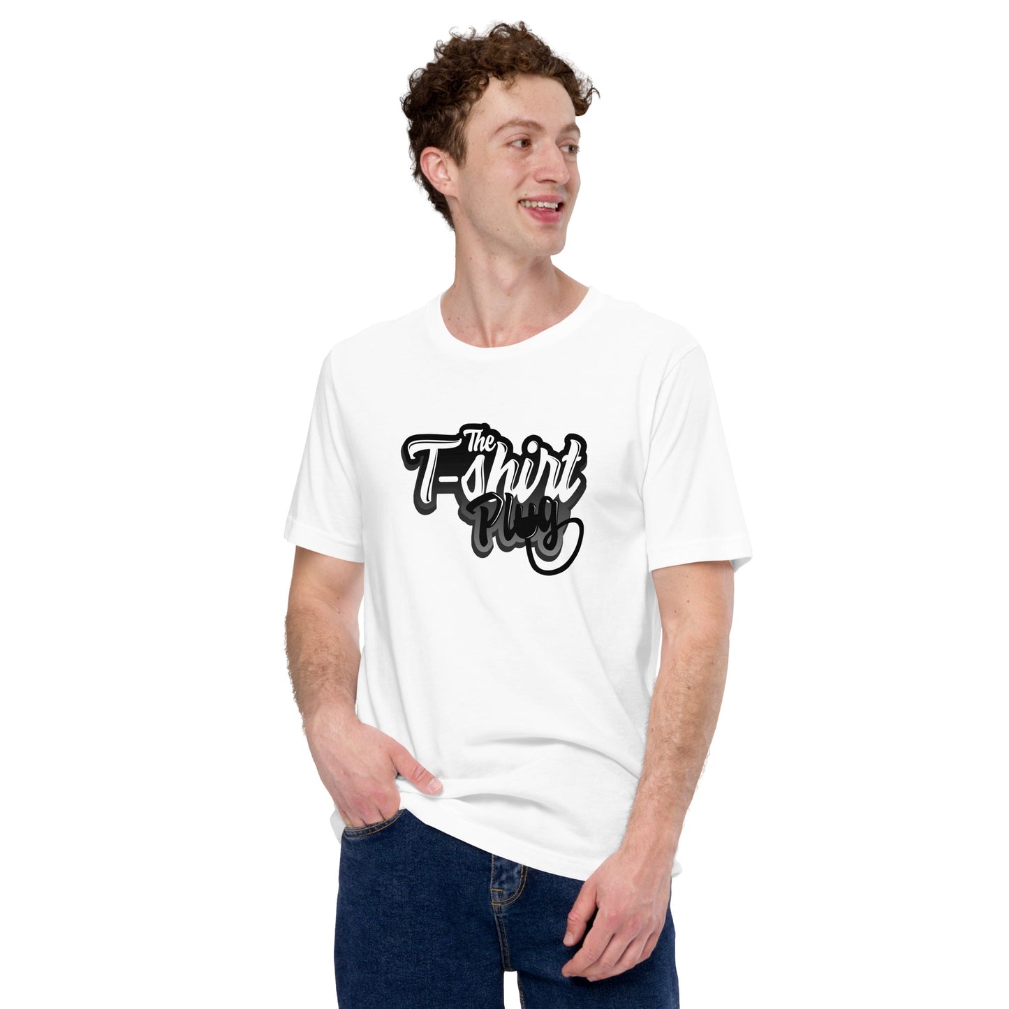 The T-Shirt Plug Custom Unisex T-Shirt (White)